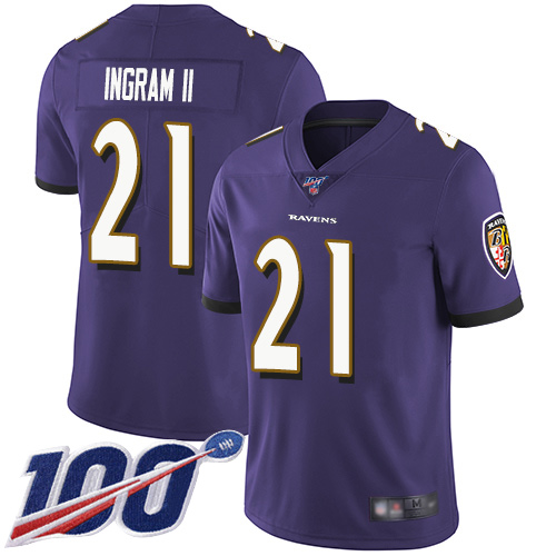 Baltimore Ravens Limited Purple Men Mark Ingram II Home Jersey NFL Football #21 100th Season Vapor Untouchable->youth nfl jersey->Youth Jersey